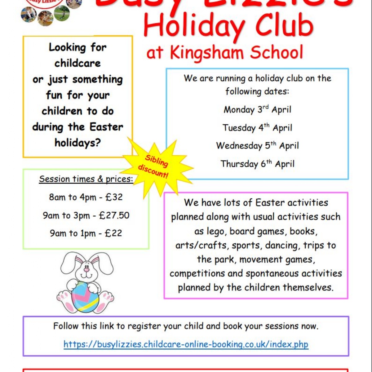 Kingsham Primary School Easter Holiday Club